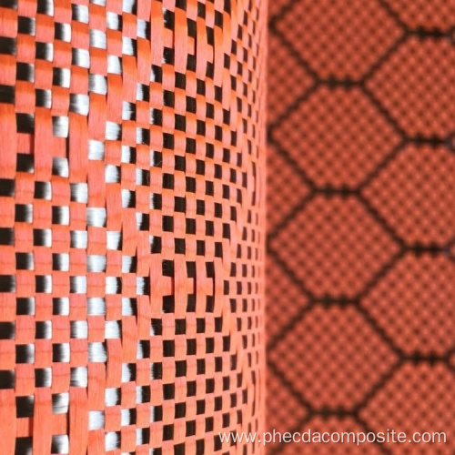 colored hexagon carbon aramid jacquard fabric